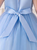 Enchanted Princess Tulle Dress for Girls - Delicate Butterfly Bow & Embroidered Magic, Perfect for Summer Celebrations and Performances