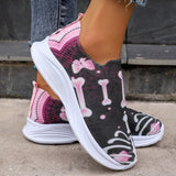 lovefery - Purple Casual Patchwork Printing Round Comfortable Out Door Shoes