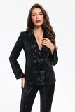 lovefery Buffy Black Sequins Blazers Set