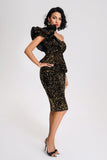 lovefery Georgiana One Shoulder Sequin Midi Dress