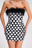 lovefery Mune Sequin Feather Mini Dress