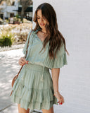 Slow It Down Smocked Tassel Dress - Sage