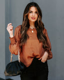 Yesenia High Sheen Blouse - Bronze