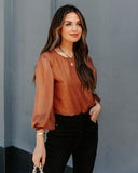 Yesenia High Sheen Blouse - Bronze