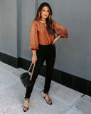 Yesenia High Sheen Blouse - Bronze