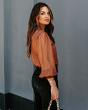 Yesenia High Sheen Blouse - Bronze