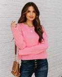 Slippery Slope Crop Knit Sweater - Pink