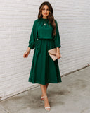 Woodhaven Tie Midi Dress - Hunter Green