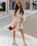 Trending Ruffle Wrap Romper - Light Beige