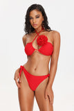 lovefery Eamon Flower Crossed Halter Bikini Set