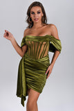 lovefery Elasa Velvet Corset Mini Dress - Green