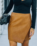 Sindy Faux Leather Mini Skirt - Camel