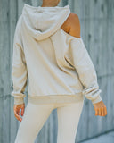 Warm Up Cotton Pocketed Cutout Hoodie