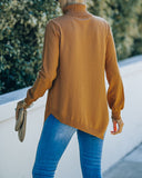 Skyscraper Asymmetrical Turtleneck Sweater - Camel