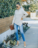 Skyscraper Asymmetrical Turtleneck Sweater - Cream