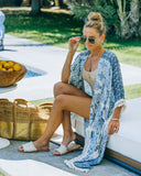 You, Me And The Sea Tassel Kimono - Navy Teal