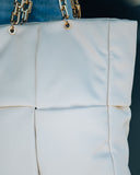 Unfold Padded Chain Tote Bag - Ivory