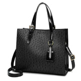 LoveFery - Fashion Ostrich print women handbag Pu Leather female Shoulder Bags Large Capacity Messenger Bags Grace Designer Ladies big Tote