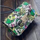 LoveFery - New Women Bags Summer Graffiti Ladies Designer Handbags High Quality Chain Mini Bag Women Messenger Bags For Women Clutch