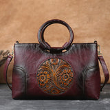 LoveFery - New High Quality Leather Women Handbag Retro Handmade Embossed Shoulder Bag For Women Large Capacity Female Messenger Bags