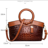 LoveFery - High Quality Autumn / winter Women Luxury Handbags Women Bags Designer Crossbody Bags Female Crocodile Leather Handbag Ladies Shoulder Bag Tote Retro Handbag