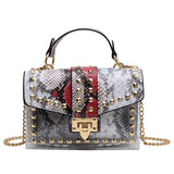 LoveFery - Brand Women Studded Graffiti Crossbody Bags Fashion Shoulder Bag For Ladies Female Luxury Designer Handbags High Quality