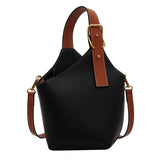 LoveFery - Vintage Tote Bucket Bag PU Leather Crossbody Shoulder Bags for Women Summer Simple Handbags and Purses Female