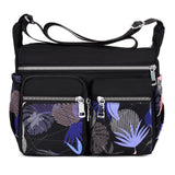 LoveFery - Women&#39;s Crossbody Bag Waterproof Nylon Flower Shoulder Messenger Bags Casual Top-handle Ladies Handbag Travel Tote