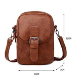 LoveFery - Fashion Women Soft PU Leather Solid Color Crossbody Shoulder Messenger Bag Casual Ladies Small Handbags Flap Coin Purse