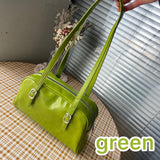 LoveFery - Fashion Women Green Big Shoulder Bags PU Leather Female Purse Handbags Large Capacity Ladies Daily Small Casual Tote Bolso Mujer