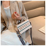 LoveFery - Retro Radio Box Style Pu Leather Ladies Handbag Shoulder Bag Chain Purse Women's Crossbody Messenger Bag Flap