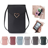 LoveFery - Bag For Women Touch Screen Cell Phone Purse Smartphone Wallet Shoulder Strap Handbag PU Leather Casual Solid Crossbody Bags