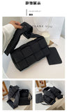 LoveFery - Winter Woven Cotton Women Crossbody Bag Designer Down Padded Shoulder Bags for Women Brands Space Handbags and Purses Flap