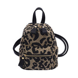 lovefery - Fashion Women Mini Backpack High Quality Leopard Nylon Shoulder Bag Small Backpack School Bags for Teenage Girls Travel Rucksack