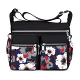 LoveFery - Women&#39;s Crossbody Bag Waterproof Nylon Flower Shoulder Messenger Bags Casual Top-handle Ladies Handbag Travel Tote