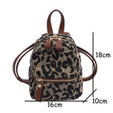 lovefery - Fashion Women Mini Backpack High Quality Leopard Nylon Shoulder Bag Small Backpack School Bags for Teenage Girls Travel Rucksack