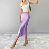 Josephine Satin Midi Skirt