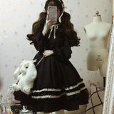 LoveFery Ruffled Puff Sleeve Bowtie Princesscore Dress