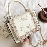 LoveFery - Vintage Flower Lace Handbags Women's Crossbody Bags Fashion Gold Chain Ladies Messenger Bag Evening Clutch Female Purses