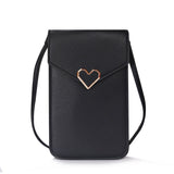 LoveFery - Bag For Women Touch Screen Cell Phone Purse Smartphone Wallet Shoulder Strap Handbag PU Leather Casual Solid Crossbody Bags