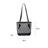 LoveFery - Women Plaid Shoulder Bucket Bag Portable Female Travel Daily Casual Handbag Tote Fashion Exquisite Shopping Bag