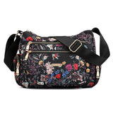 lovefery - Fashion Floral Shoulder Bag Women Nylon Waterproof Soft Zipper Crossbody Hobos Multi-Pocket Versatile Travel Bolsa Feminina