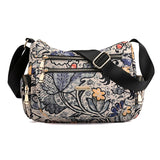 lovefery - Fashion Floral Shoulder Bag Women Nylon Waterproof Soft Zipper Crossbody Hobos Multi-Pocket Versatile Travel Bolsa Feminina