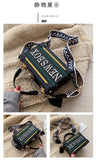 LoveFery - Retro Radio Box Style Pu Leather Ladies Handbag Shoulder Bag Chain Purse Women's Crossbody Messenger Bag Flap