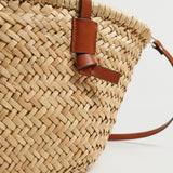 LoveFery - Casual Wicker Woven Basket Bags Rattan Women Handbags Summer Beach Straw Large Capacity Tote Big Shoulder Crossbody Bag