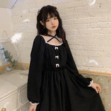 LoveFery Ruffled Puff Sleeve Bowtie Princesscore Dress