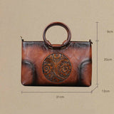 LoveFery - New High Quality Leather Women Handbag Retro Handmade Embossed Shoulder Bag For Women Large Capacity Female Messenger Bags