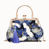 LoveFery - Fashion Vintage Fringe Bag Small Shell Bags Chain Women Shoulder Crossbody Bag Crane Flying Women's Handbags Purses