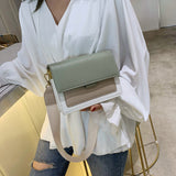 LoveFery - Contrast color Leather Crossbody Bags For Women Travel Handbag Fashion Simple Shoulder Messenger Bag Ladies Cross Body Bag