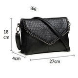 lovefery - Casual Crossbody Bag Female Messenger Bags black PU Leather Women's Shoulder Bags Chain women Envelope clutch purses